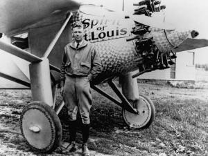 Lindbergh and his plane.